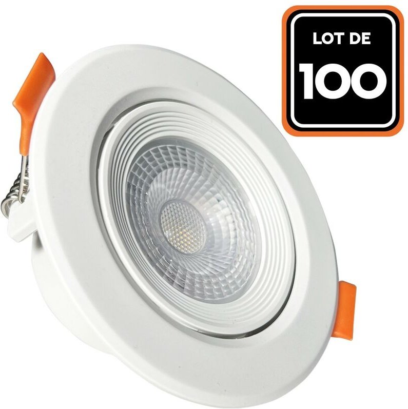 Lot de 100 Spot led Encastrable Rond 5W - Blanc Neutre 4000K