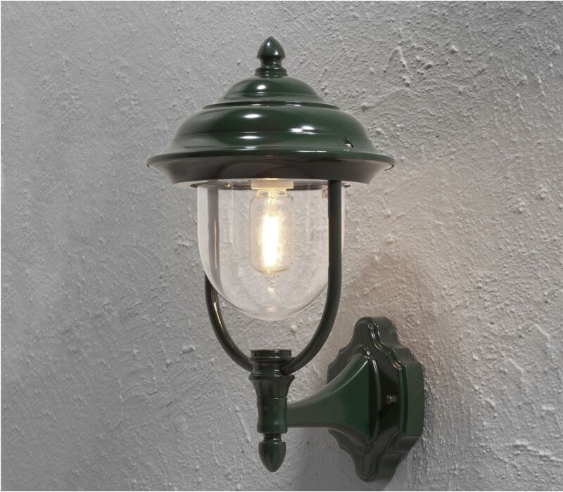 Konstsmide - Außen Wandlaterne parma stehend im Landhausstil, grün, Höhe 43cm