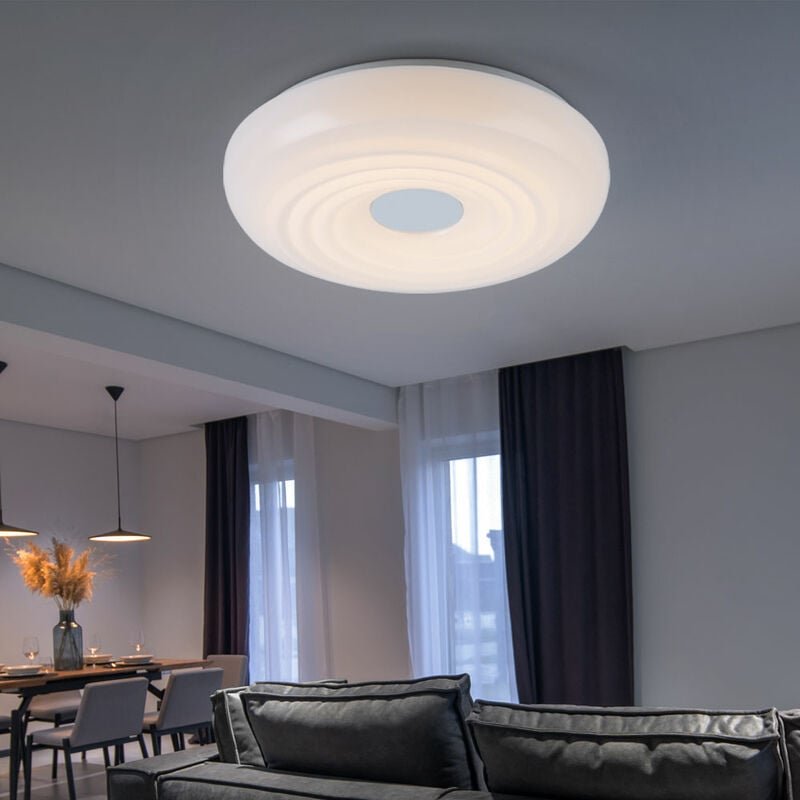 Deckenleuchte Deckenlampe led rund weiß Esszimmerleuchte in weiß, Metall Acryl, 1x led 15W 1040lm 3000K warmweiß, DxH 35...