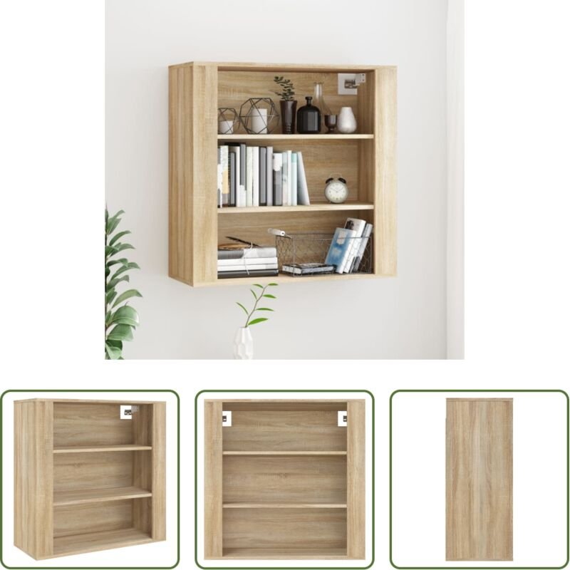 Sonoma-Eiche - Wandschrank Sonoma-Eiche 80x33x80 cm Holzwerkstoff