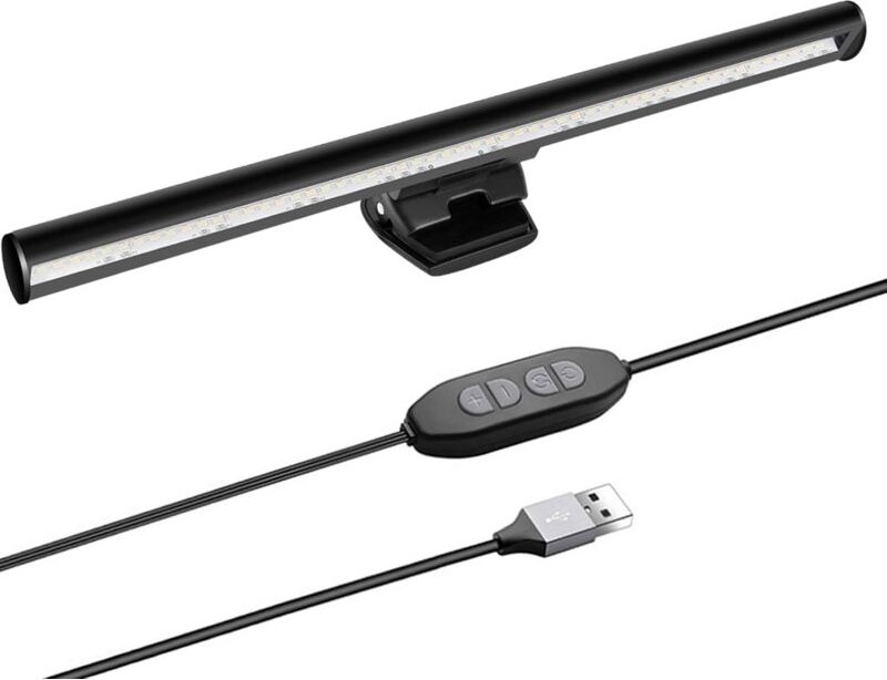 LED-Lampe für Computerbildschirme, 3 Farbmodi, 10 Helligkeitsstufen, USB-Stromversorgung, kompakt, ideal zum Arbeiten, L...