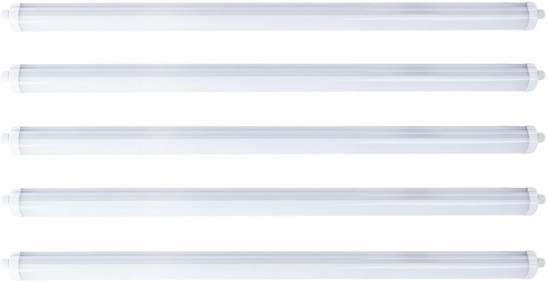 Wannenleuchte led Feuchtraumlampe weiß Werkstattleuchte Industrie IP65, Kunststoff, 1x led 48W 5760lm 4000K neutralweiß,...