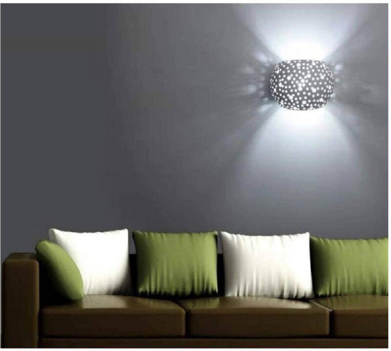 Trade Shop - Moderne runde, überstreichbare Wandleuchte aus Gips, G9 GS-E42 -