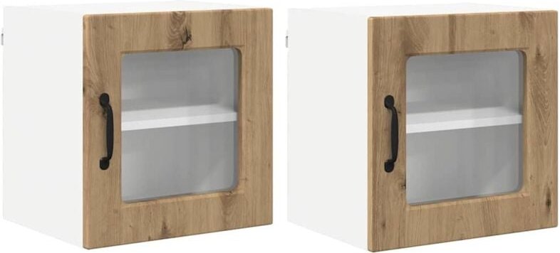Küchenwandschrank mit Regal 2 pcs Artisan-Eiche 40 x 31 x 40 cm vidaXL