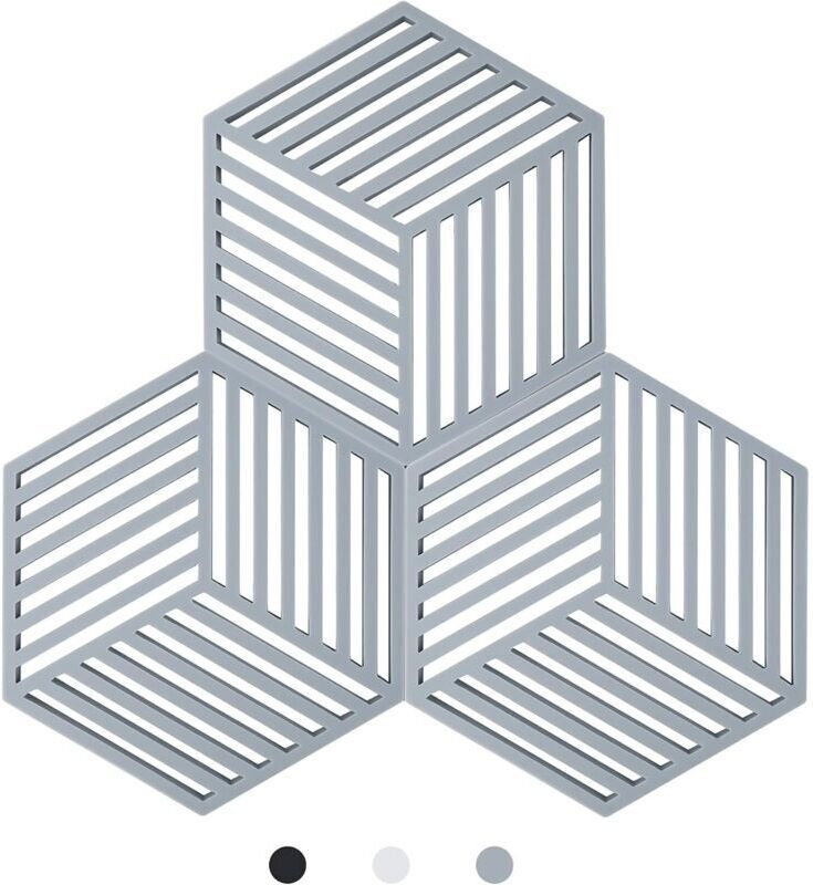 Küchentopfuntersetzer Tapis de Protection en Silicone Teffa (Gris, Raya Hexagonal: 160x138x8mm)