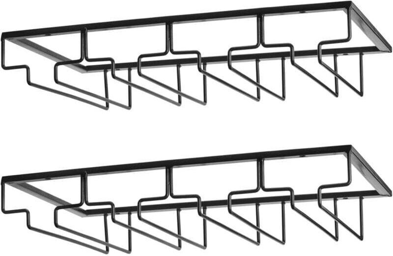 Weinglasregal – Hängender Gläserhalter aus Metall mit Schrauben zur Unterbaumontage, Edelstahl-Glasregal mit 4 Ebenen fü...