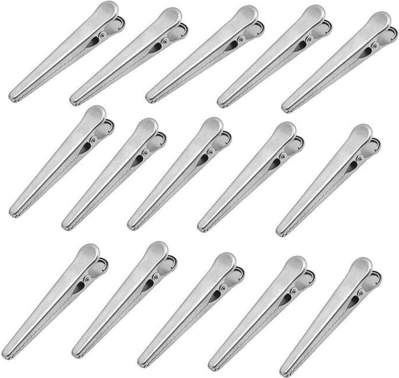 15 Stück Verschlussklammern, Edelstahlklammern, Verschlussklammern, Edelstahl, für Lebensmittelbeutel, Küchenzutaten, Te...