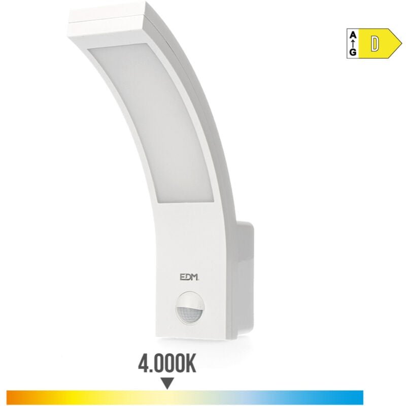 EDM - Wandleuchte außen led 10w 750lm 4000k ip54 6,6x18,8x25cm mit Bewegungssensor