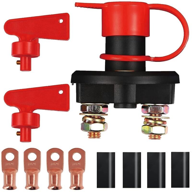 Interruptor de Desconexión de Batería 12V/24V DC, Aislador Principal para Coche, Barco, Autocaravana, ATV, Camión y Vehí...