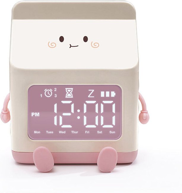 Wecker für Mädchen, Milchwecker mit Schlummerfunktion, Wecker für das Schlaftraining von Kleinkindern, ideal für Schulen...