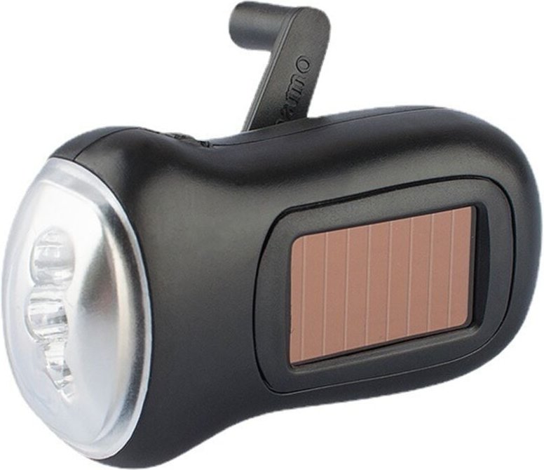 Solar-Taschenlampe, Handkurbel, solarbetrieben, wiederaufladbar, Handgeneratoren, Notfall-Taschenlampe, LED-Notfall-Dyna...
