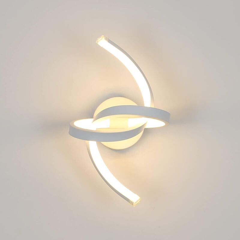 Wandlampe LED Modern Acryl, Wandleuchte Innen 16W 3000K Warmweiß für Schlafzimmer Wohnzimmer Korridor Treppen (Weiß)