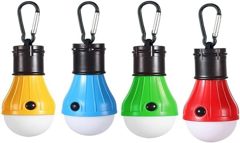 4er-Pack LED-Campingleuchten, tragbare wasserdichte Glühbirne, Laterne, batteriebetrieben