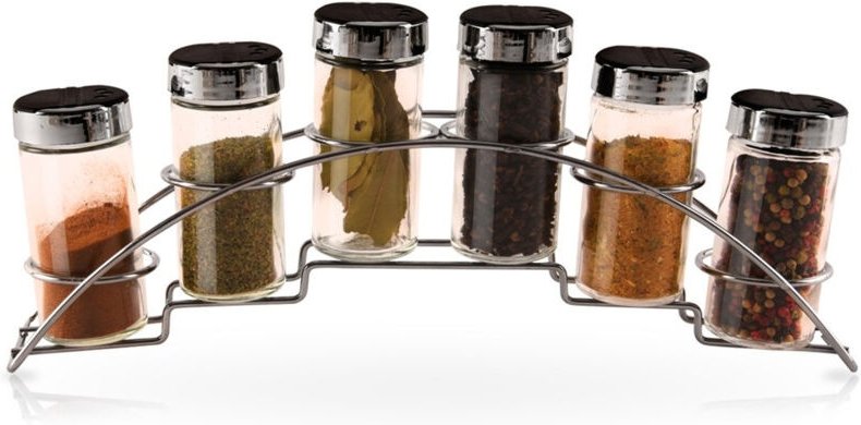 Gewürzregal mit Behältern, 7-teilig.