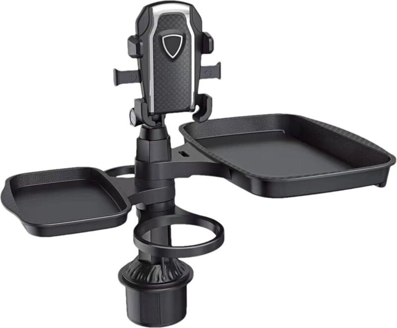 Thumbnail - Ahlsen - Auto-Becherverlängerung, Tassenstation für das Auto, 4-in-1-Reise-Essenstischtablett, kompaktes Auto-Drehtablet...