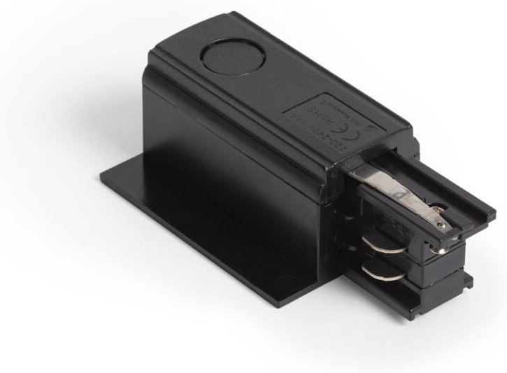 Ledkia - Verbinder 'Left Side' Stromeinspeisung für 3-Phasenstromschiene Unterputz/ Einbau Aluminium Schwarz