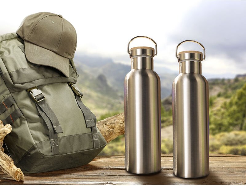 2-er Set Trinkflaschen Edelstahl, Thermosflaschen 750ml mit Schraubverschluss