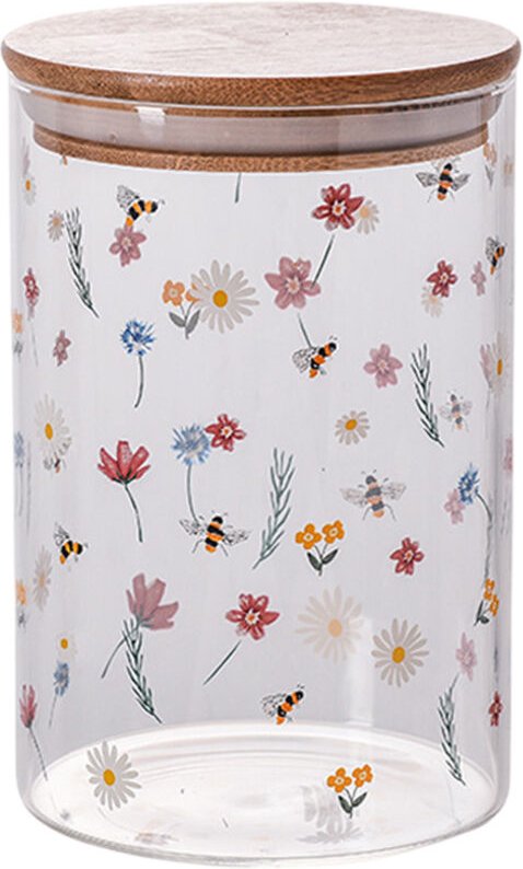 Multifunktionale, luftdichte Glasaufbewahrungsdose mit Bambusdeckel für Tee, Kaffee, Kräuter, Zucker, Gewürze – Zitrone ...