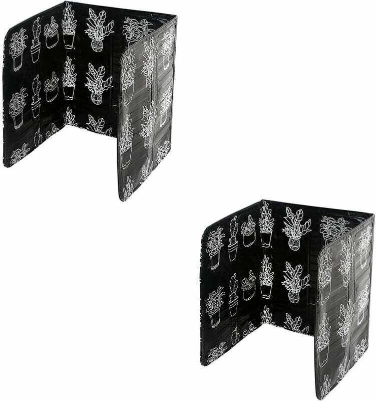 Zusammenklappbarer Spritzschutz aus Aluminium für Küchenteller, 2er-Set, schwarz.