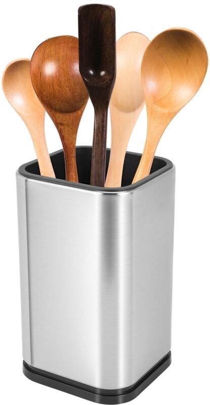 Küchenutensilienhalter aus Edelstahl, Küchenbesteckhalter, Utensilien-Organizer, modernes rechteckiges Design, 17 x 10 c...