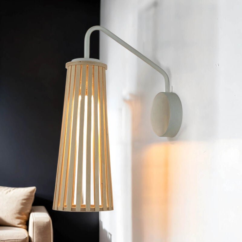 Wandleuchte Holz Weiß Dover