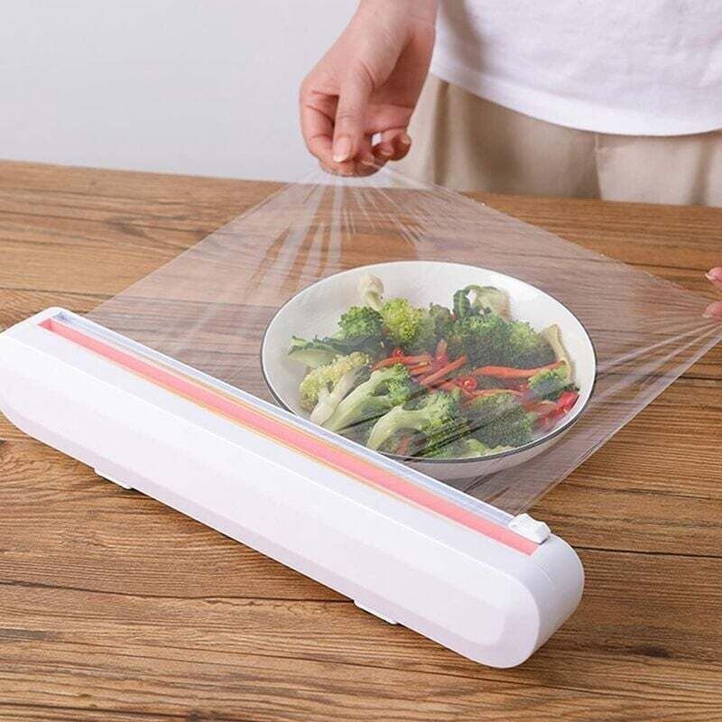 Thumbnail - Frischhaltefolienspender, Stretchfolienschneider mit einer Folienrolle, Frischhaltefolienschneider-Abwickler, Wrap-Spend...