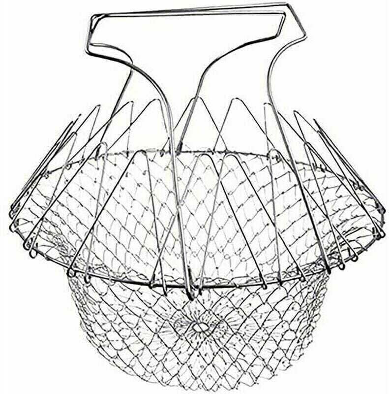 Pommes-Frites-Körbe, zusammenklappbarer Frittierkorb zum Waschen von Obst, Pommes-Frites-Korb, zusammenklappbarer Fritti...