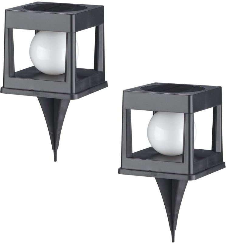 Set Mit 2 Solar Erdspießleuchten CUBYA h22cm