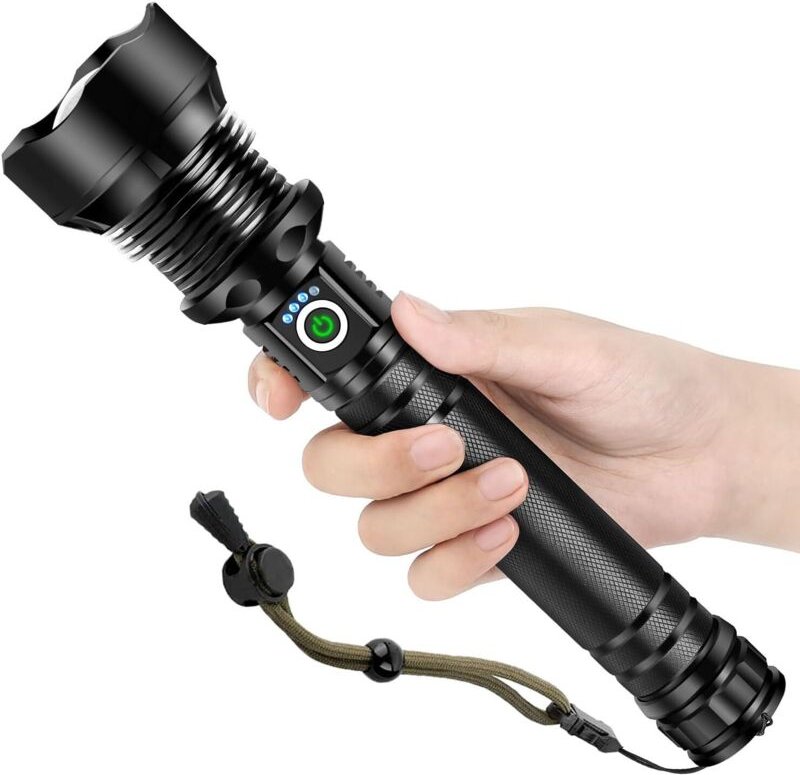 Superhelle LED-Taschenlampe mit 600.000 Lux, 10.000-mAh-Akku, leistungsstarke XHP90.2-Taschenlampe mit 6 Leuchtmodi, was...