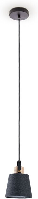 Paco Home - Hängelampe Pendelleuchte Esstisch Wohnzimmerlampe Deko Lampenschirm Stoff E27 Schwarz-Grau, Ø15cm