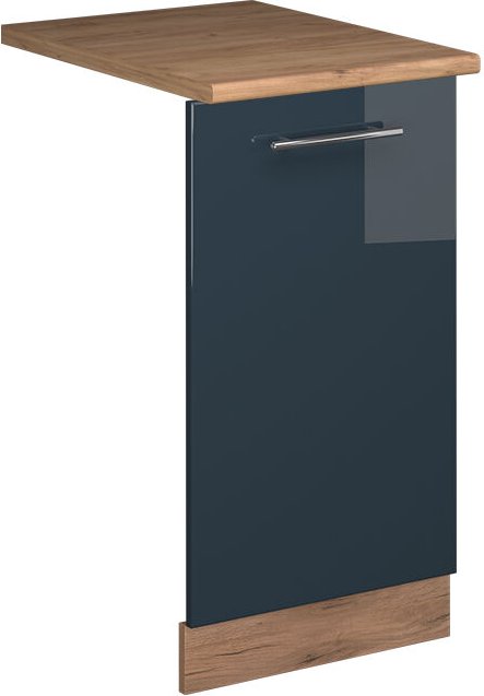 Geschirrspülblende Fame-Line, Dunkelblau Hochglanz, 45 cm , AP Eiche, Vicco