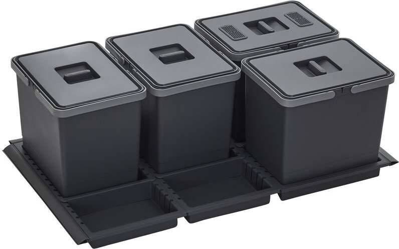 So-tech - Abfallsammler Metropolis 15+15+15+15L Abfallsystem für Schubladen Korpusbreite 90 cm