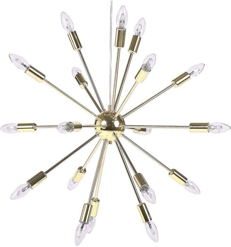 Beliani - Hängeleuchte Gold Metall 18-flammig sternförmiger Schirm Sonnen-Optik Moderner Glamouröser Stil