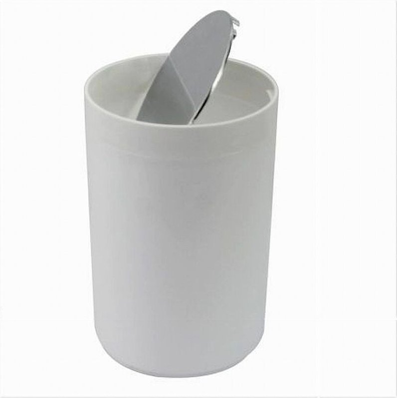 Trade Shop Traesio - Trade Shop - mülleimer abfalleimer weiss badmöbel kippdeckel 79867 -