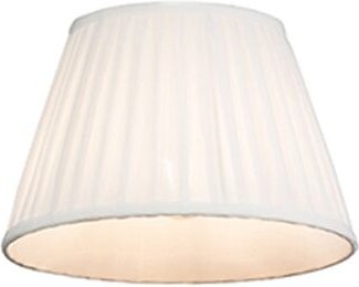 Plissee-Lampenschirm Weiß Rund Abgeschrägt 25/15/16.5
