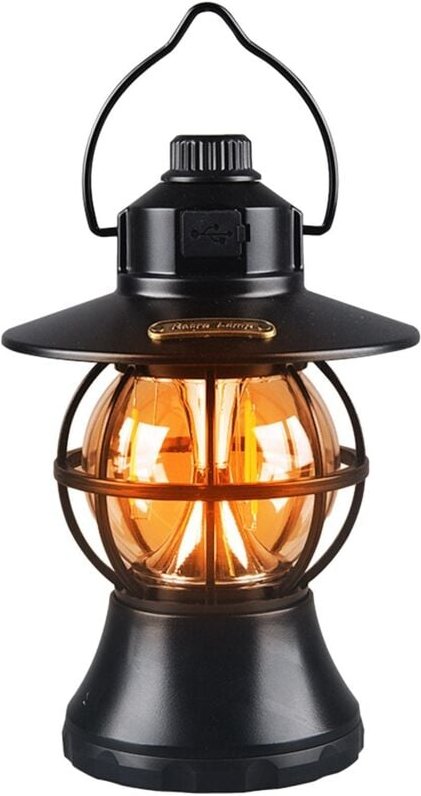 Aougo - Retro-LED-Campinglaterne Vintage-ABS-LED-Laterne, Außenzeltbeleuchtung, Campingausrüstung zum Aufhängen von Werk...