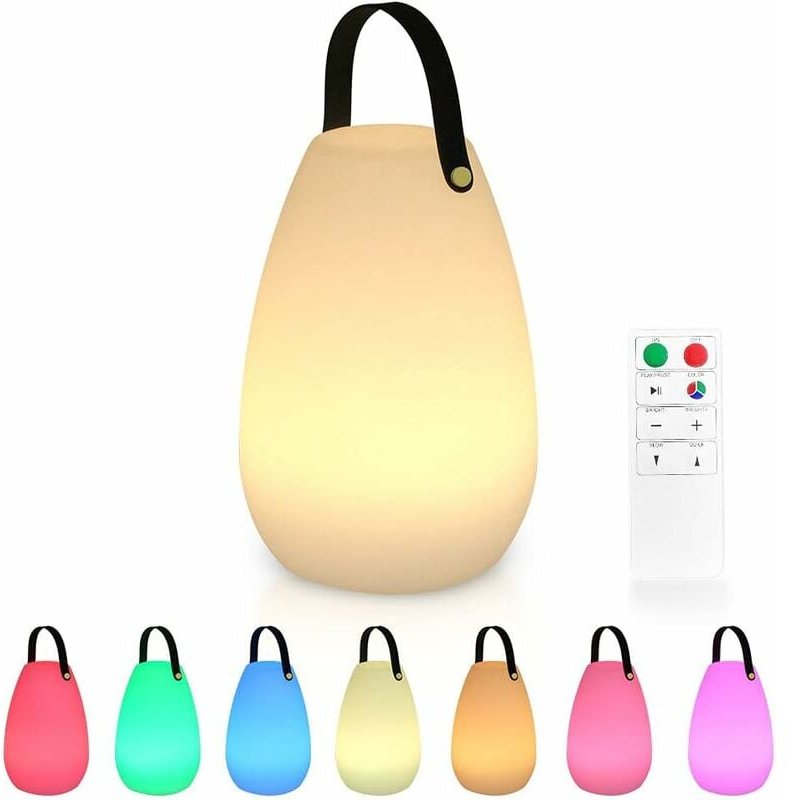 Große wiederaufladbare Akku-Außenlampe mit Fernbedienung - Dimmbare wiederaufladbare kabellose wasserdichte Tischlampe