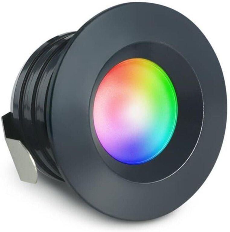 Einbaustrahler Mini flach Torino 3W IP44 durchverbindbar - Lichtfarbe: RGB+2700K - Farbe: anthrazit RAL 7016