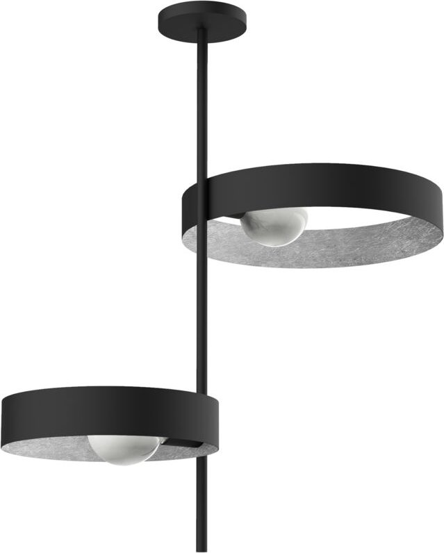 Lumicom - alley plafoniera nero foglia 2xE27