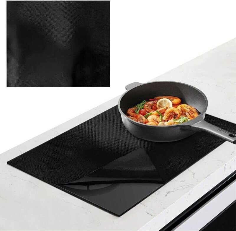 Silikon-Backmatte für Induktionskochfelder, 52 x 61 cm, Induktionskochfeldschutz, Induktionskochfeld-Schutzmatte für Bac...