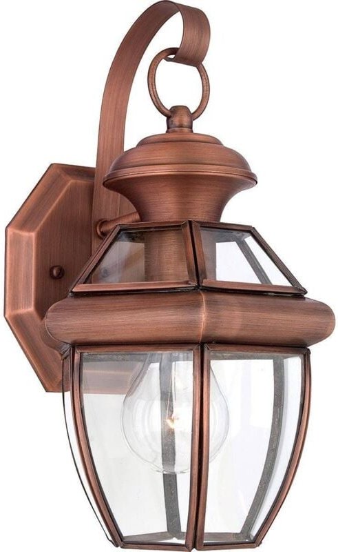 Elstead - Newbury - 1 leichte kleine Wandlaterne - gealtertes Kupfer, E27