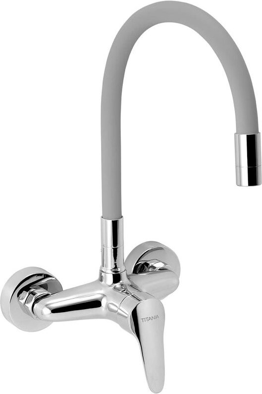 Novaservis - Titania Iris New - Spültischarmatur mit flexiblem Arm, silbergrau/Chrom 94480,0S