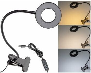 LED Klemmleuchte mit USB-Betrieb 40cm Schwanenhals, dimmbar, 55lm