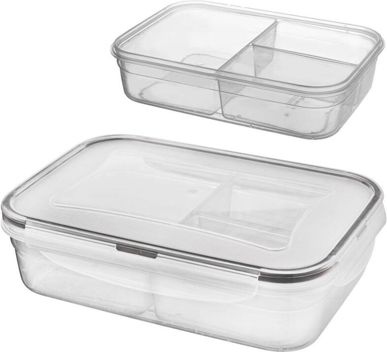 Northix - Lunch box with sealing strip locking clip and three inserts