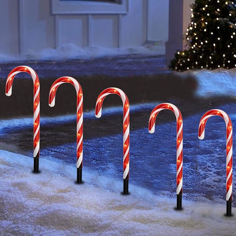 Stück Weihnachts-Zuckerstangenlichter, Zuckerstangenlichter, Weihnachtsdekoration, LED-Lampen für den Weg, Zuckerstangen...