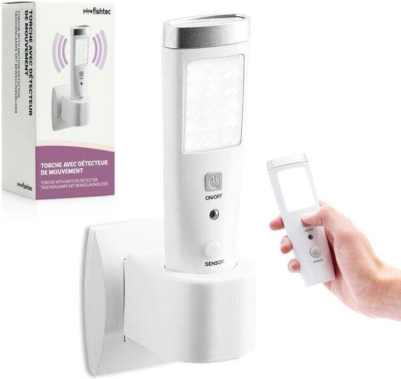 Torcia a LED, torcia a induzione di emergenza, torcia con sensore di movimento, angolo di rilevamento di 60°, 15 LED, ba...