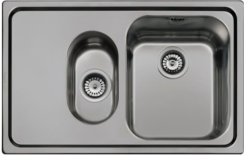 Waschbecken 79x50 cm 1+1/2 Becken schwarz