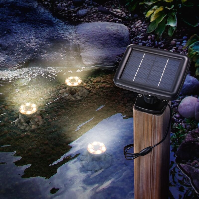 Esotec - Solar Unterwasserleuchten Splash 3er Set warmweiß IP68 outdoor 102149