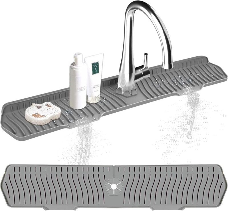 Spritzschutz für die Spüle, 75 x 15,3 cm, Silikon-Spritzschutz für die Spüle, für Arbeitsplatte, Badezimmer, Bauernhaus ...