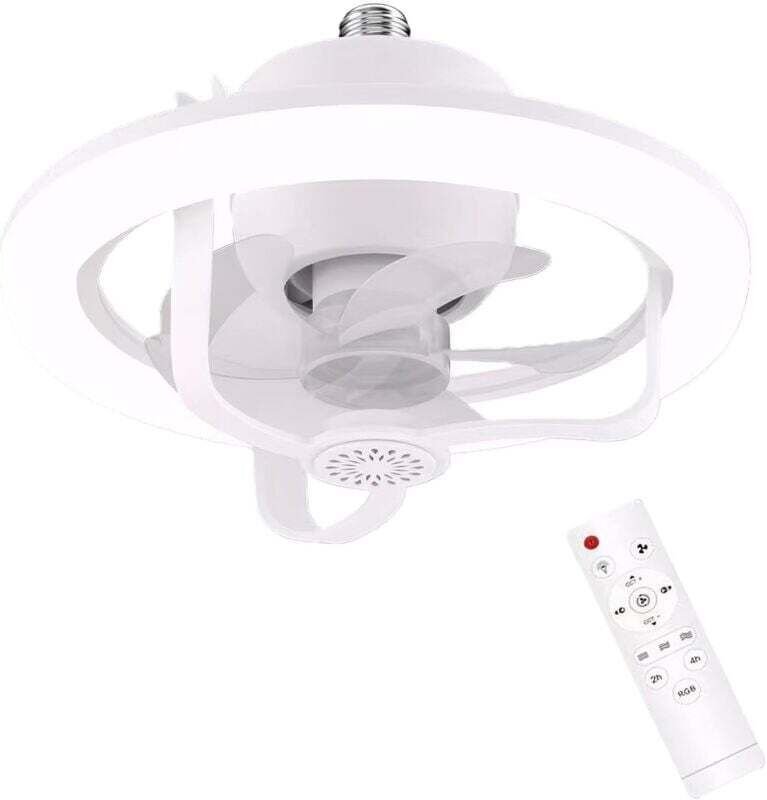 50-W-Deckenventilator mit LED-Licht, Fernbedienung und 360° neigbarem Kopf